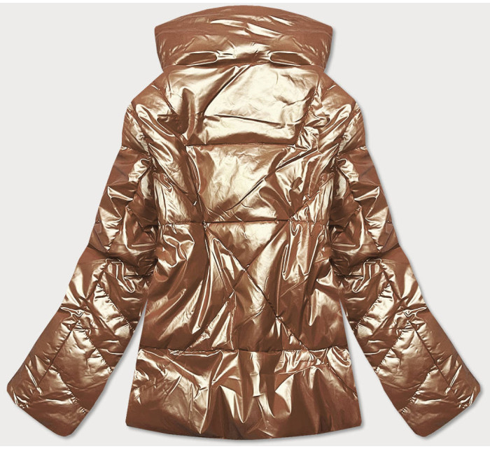 Zlatá dámská bunda s leskem (OMDL-023)