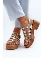 Zazoo 40410 Dámské kožené sandály Zlaté