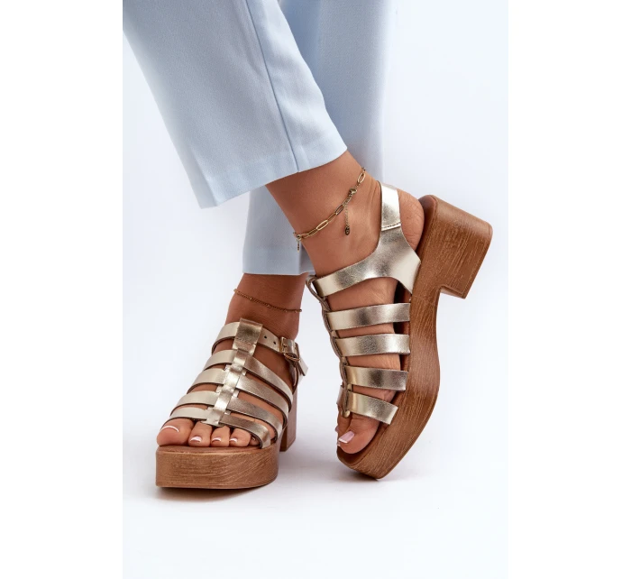 Zazoo 40410 Dámské kožené sandály Zlaté