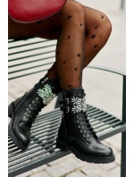 Zateplené pracovní boty s ozdobným pásem a přezkami černé model 21675949 - Boto Zateplené pracovní boty s ozdobným pásem a přezkami černé model 21675949 - Boto