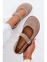 Baleríny Barefoot z přírodní semiš Zazoo 316 Cappuccino