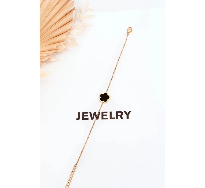 Dámský náramek s černým květem zlata Dámský náramek s černým květem zlata