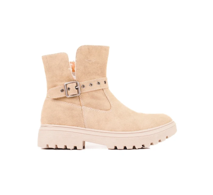 Praktické hnědé kotníčkové boty dámské na plochém podpatku Praktické hnědé kotníčkové boty dámské na plochém podpatku