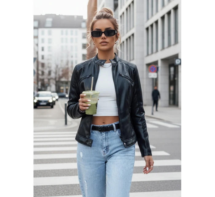 Dámská kožená bunda černá Dstreet model 21979421 - FashionStreet