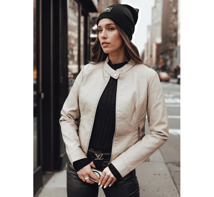 SKINVEX dámská přechodná kožená bunda béžová FashionStreet TY4744