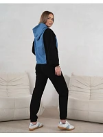 Dámská dvoubarevná tepláková souprava v modré a černé barvě model 22049195 - Moon