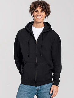 Fruit of the Loom Iconic Premium Hooded Sweat Jacket Mikina s kapucí z těžké bavlny 16.2286 black