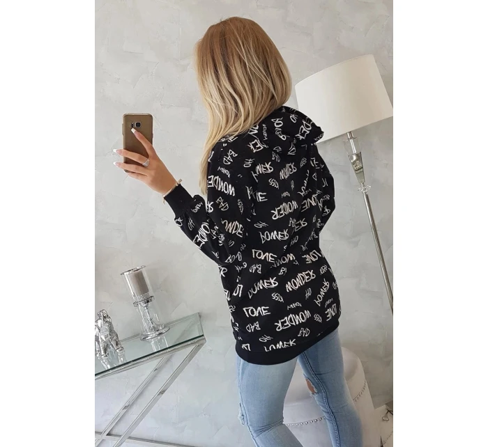 Mikina s nápisy černá