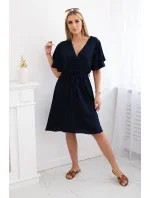 Šaty s vrstveným výstřihem námořnická modř Šaty s vrstveným výstřihem námořnická modř