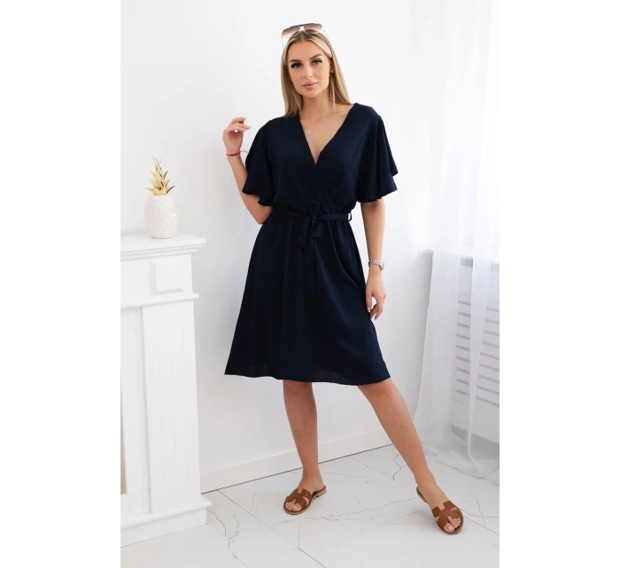 Šaty s vrstveným výstřihem námořnická modř Šaty s vrstveným výstřihem námořnická modř