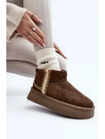 Sněhule na platformě se vzorem tmavě zelené model 21645946 - Boto