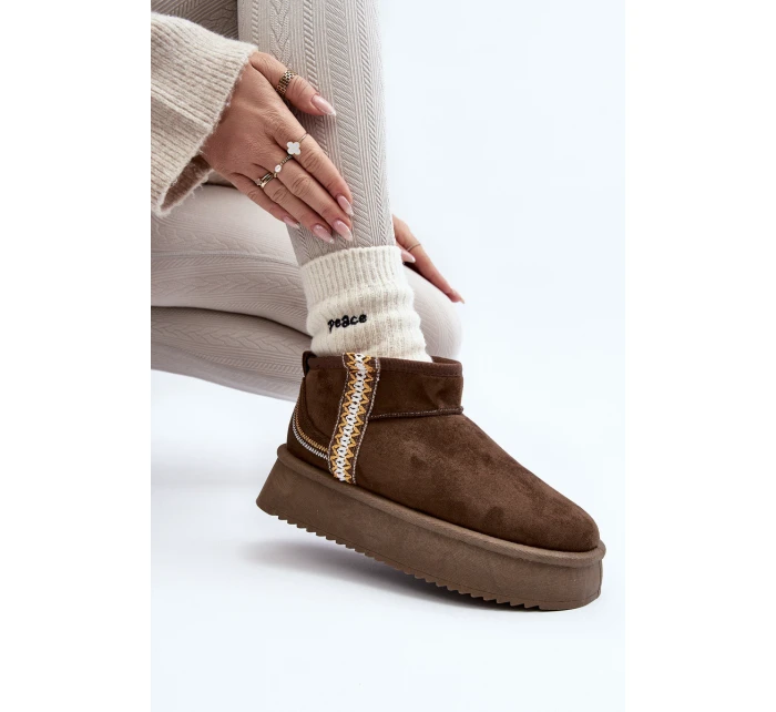 Sněhule na platformě se vzorem tmavě zelené model 21645946 - Boto