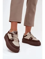 Dámské sneakersy na platformě Big Star SS274356 leopardí hnědo-bežové Dámské sneakersy na platformě Big Star SS274356 leopardí hnědo-bežové