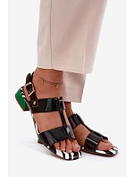Dámské sandály z lakované kůže Maciejka K7455-01 Černé