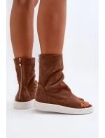 Zazoo 3441 Dámské semišové sandály s hnědým svrškem Zazoo 3441 Dámské semišové sandály s hnědým svrškem