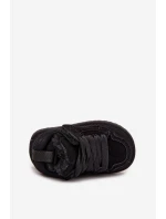 Dětské zateplené sneakers s kožíškem Mireen – černé