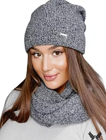 Dámský komplet PENE čepice a šály šedý - Kamea