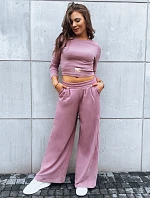 Dámský komplet širokých kalhot a crop topu ASTRAL ALLURE fialový FashionStreet AY0907