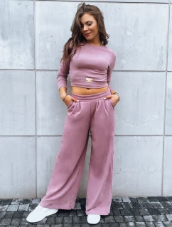 Dámský komplet širokých kalhot a crop topu ASTRAL ALLURE fialový FashionStreet AY0907