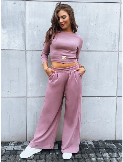 Dámský komplet širokých kalhot a crop topu ASTRAL ALLURE fialový FashionStreet AY0907