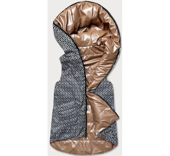 Světle hnědá dámská rozšířená oboustranná vesta (B8006-46) Světle hnědá dámská rozšířená oboustranná vesta (B8006-46)