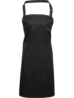 Premier PR 154 Zástěra s laclem a kapsou na břiše "Colours" 39.0154 black