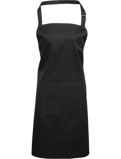 Premier PR 154 Zástěra s laclem a kapsou na břiše "Colours" 39.0154 black