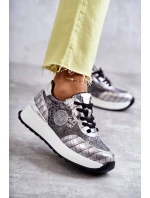 Dámská sportovní obuv na klínku GOE KK2N4083 stříbrne Dámská sportovní obuv na klínku GOE KK2N4083 stříbrne