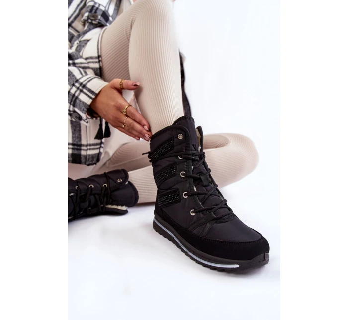 Dámské šněrovací boty do sněhu Progress PROGJ-22-134 Černé Dámské šněrovací boty do sněhu Progress PROGJ-22-134 Černé