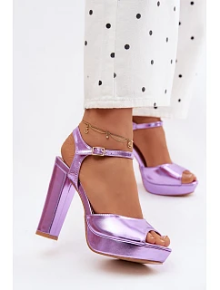 Dámské sandály na vysokém podpatku fialové Nelissey