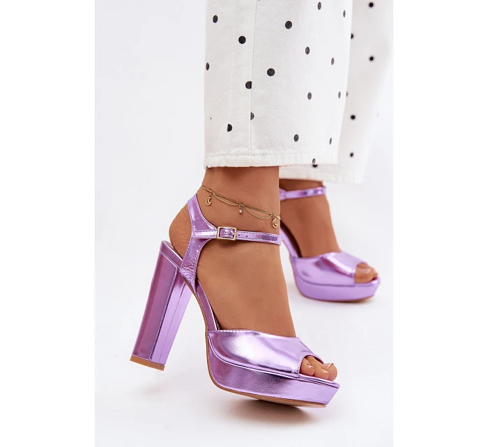 Dámské sandály na vysokém podpatku fialové Nelissey