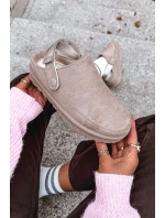 Dámské Zateplené Pantofle S Kožešinou Na Platformě Béžové Azida