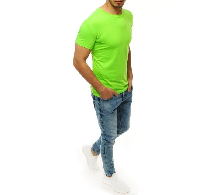 Pánské limetkově zelené tričko bez potisku FashionStreet RX4191