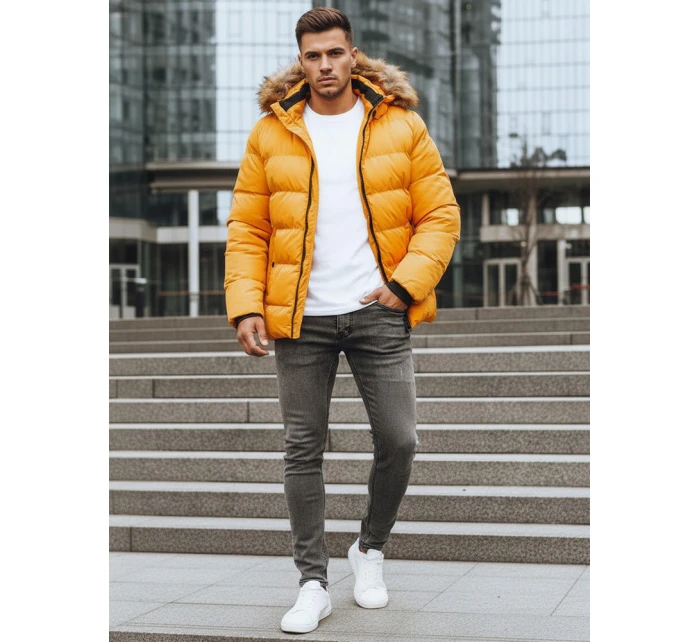 Pánská prošívaná zimní bunda žlutá FashionStreet TX4162