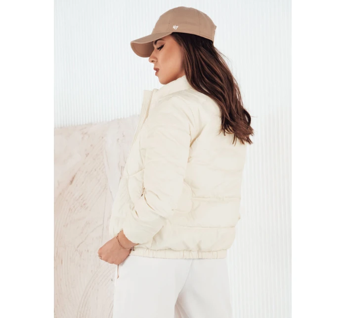 Dámská prošívaná přechodová bunda SALECA ecru FashionStreet TY4252