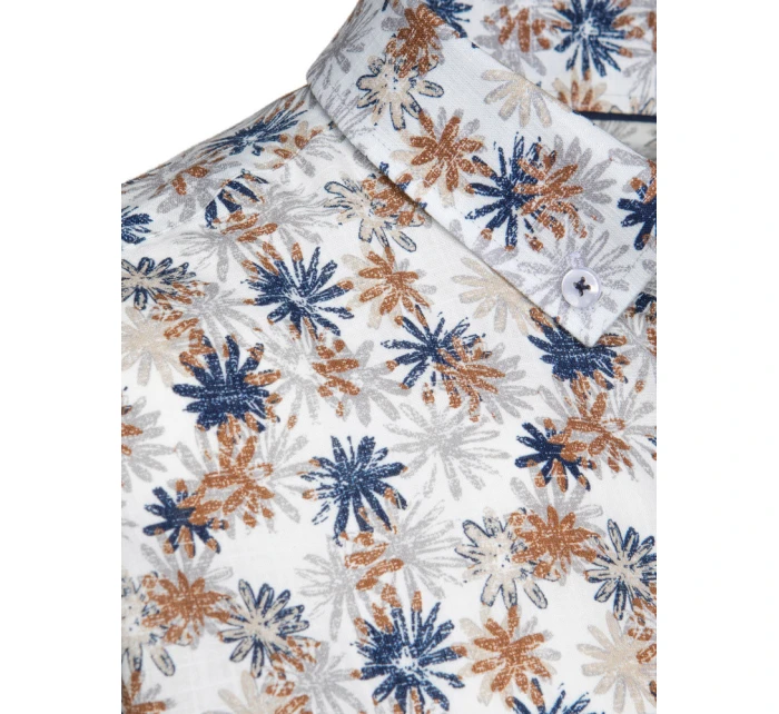 Pánská bílá košile s květinami Dstreet model 21989379 - FashionStreet Pánská bílá košile s květinami Dstreet model 21989379 - FashionStreet