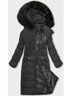 Dámská zimní bunda v grafitové barvě s kapucí J Style (16M9126-105)