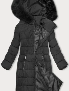 Dámská zimní bunda v grafitové barvě s kapucí model 21247009 - J.STYLE