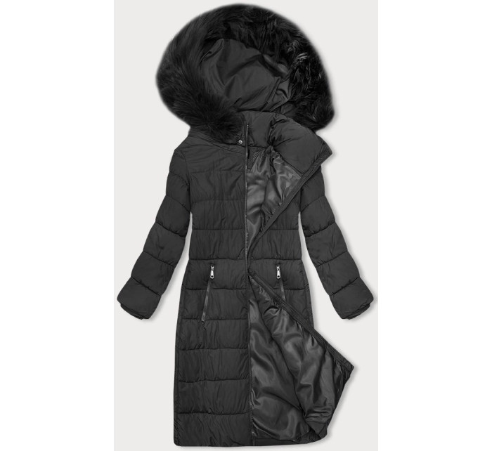 Dámská zimní bunda v grafitové barvě s kapucí J Style (16M9126-105)