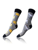 Zábavné crazy ponožky 3 páry CRAZY SOCKS 3x - BELLINDA - bílá