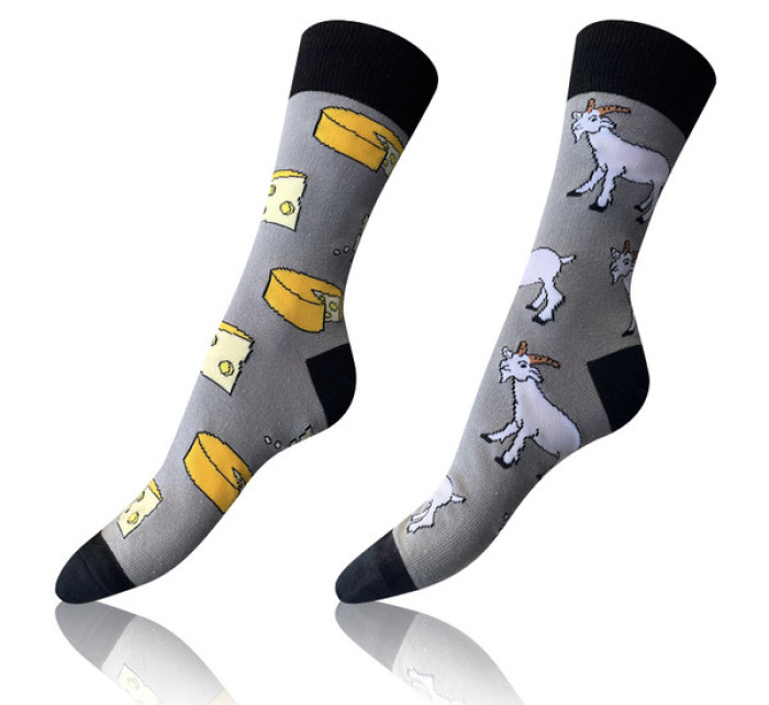 Zábavné crazy ponožky 3 páry CRAZY SOCKS 3x - BELLINDA - bílá