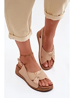 Pohodlné dámské sandály na platformě béžové Iggy