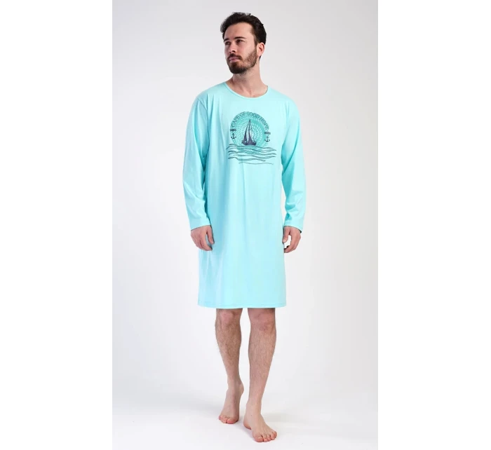 Pánská noční košile s dlouhým rukávem model 21822084 - Vienetta Pánská noční košile s dlouhým rukávem model 21822084 - Vienetta