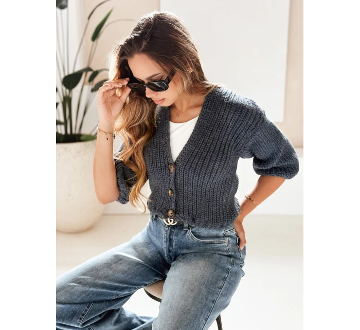 NUTI dámský svetr modrý FashionStreet MY1675 NUTI dámský svetr modrý FashionStreet MY1675