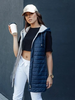 Dámská prošívaná vesta s kapucí MELANI navy blue FashionStreet TY4519