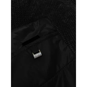 Černá dámská bunda z různých spojených materiálů Vaston pro přechodné období (F-23301#)