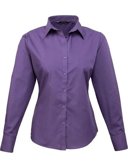 Premier PR 300 Popelínová halenka s dlouhým rukávem 39.0300 purple Premier PR 300 Popelínová halenka s dlouhým rukávem 39.0300 purple