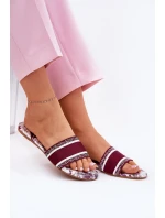 Vzory Ploché Sandály Dámské Bordó model 21689572 - Boto Vzory Ploché Sandály Dámské Bordó model 21689572 - Boto