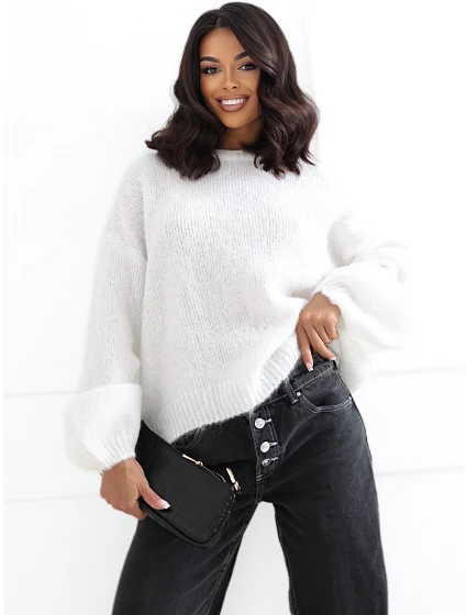 Sweter PM SW model 22334089 ecru - FPrice Sweter PM SW model 22334089 ecru - FPrice