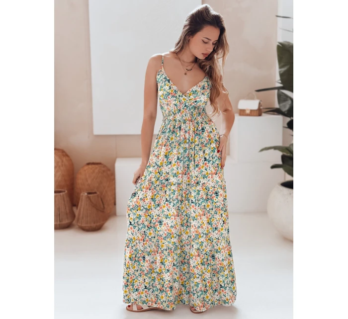 FLORALUSH maxi šaty se zelenými a žlutými květy FashionStreet EY2630